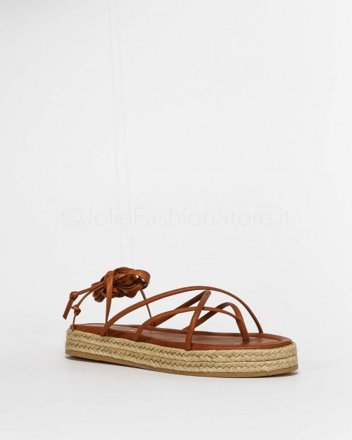 Cécile Leather Slave Sandal  2464C-CUOIO