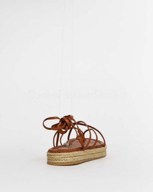 Cécile Leather Slave Sandal  2464C-CUOIO