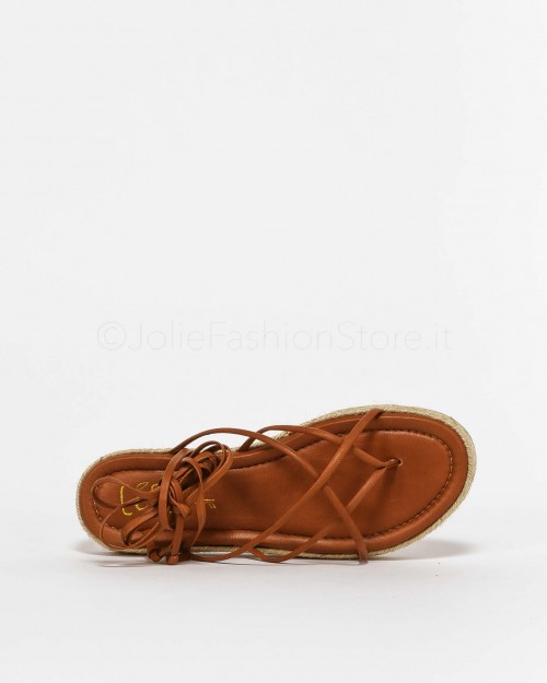 Cécile Leather Slave Sandal  2464C-CUOIO
