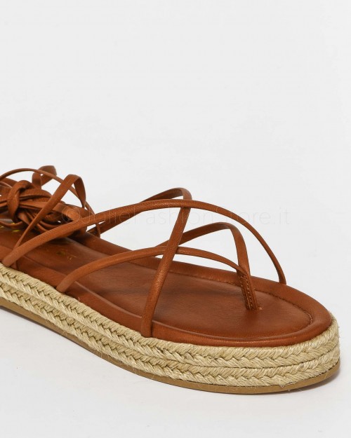Cécile Leather Slave Sandal  2464C-CUOIO