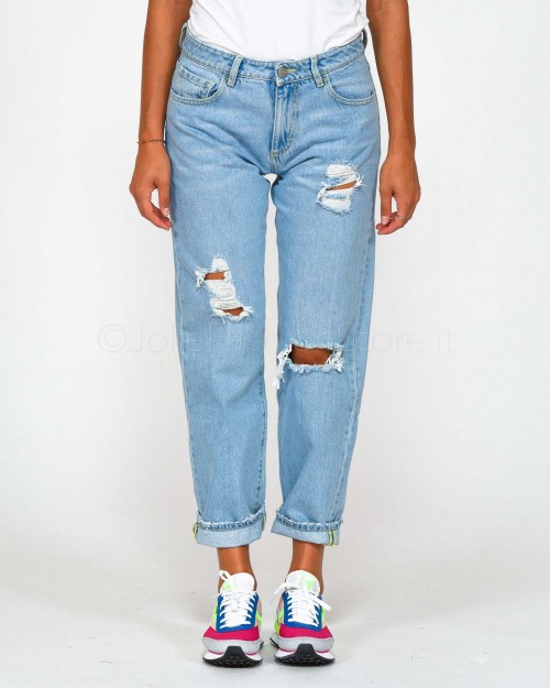 Icon Denim Jeans Dritto con Strappi  MILEY ID314