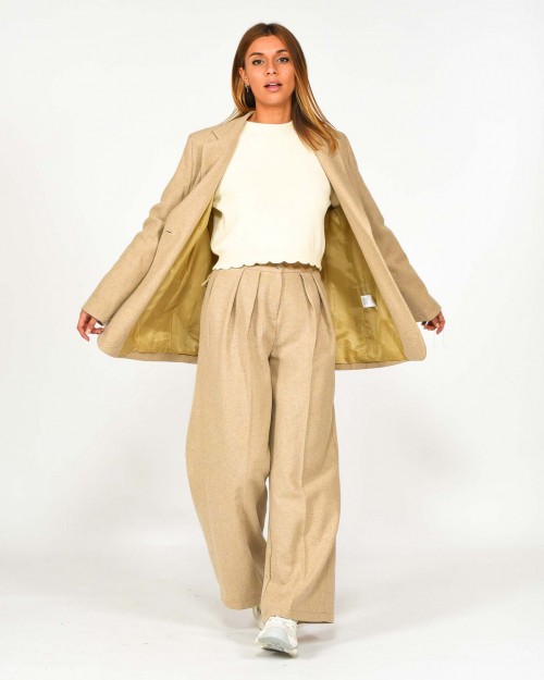 Haveone Giacca in Flanella Beige  JSG-F035 021