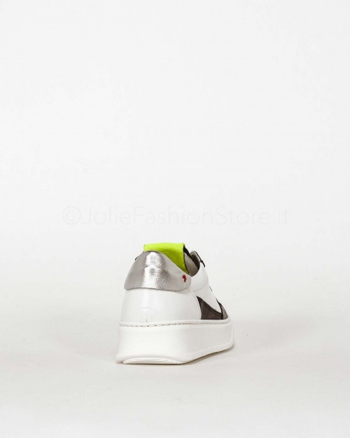 Gio + Sneakers in Pelle Bianca/Nera  G826P COMBI BLACK