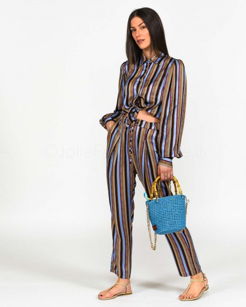 Brand Unique Camicia in Fantasia Righe  BUS22026 LN1