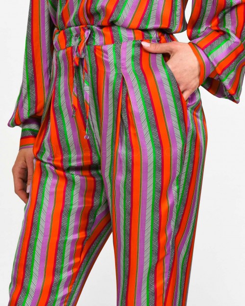 Brand Unique Pantalone in Fantasia Righe  BUS22024 LN2