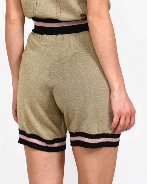 Le Voliere Gold Knitwear Shorts  WS22P180GK