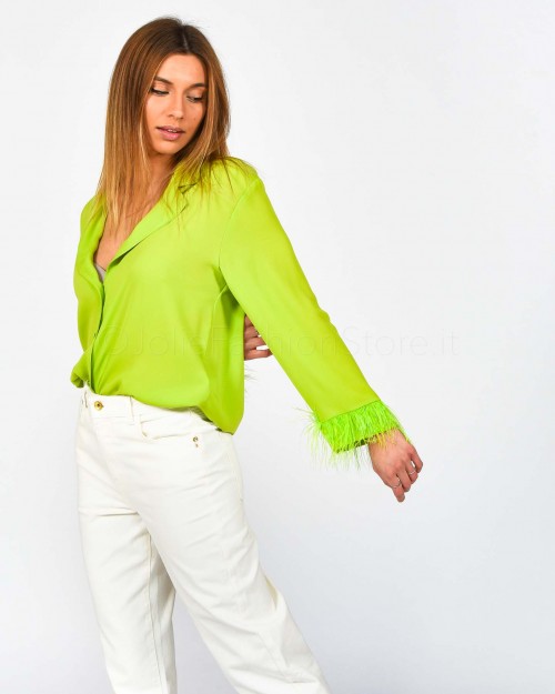 Haveone Camicia con Piume Verde Lime  JSO-G028 060