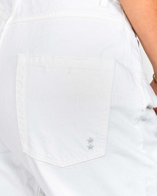 Icon Denim Jeans Modello Poppy Tagli Davanti Bianco  POPPY WHITE