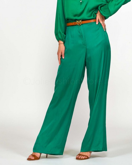 Dixie Pantalone Fluido Verde Smeraldo