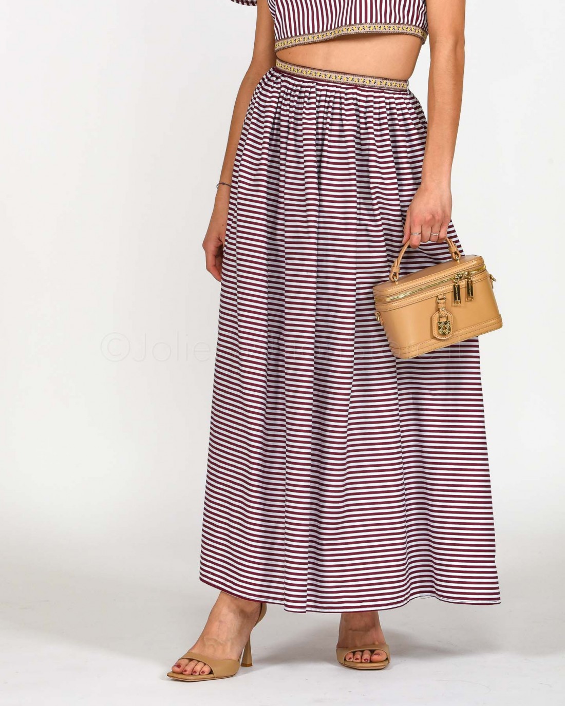 Madame Shoushou Bordeaux Striped Skirt  ARICIE