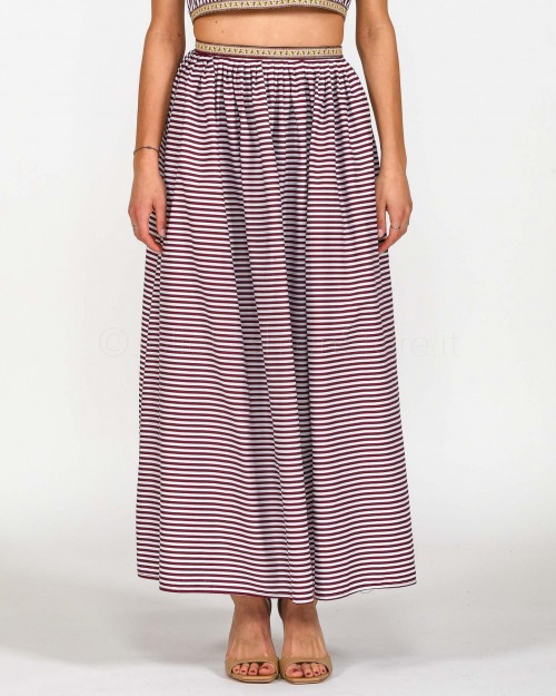 Madame Shoushou Bordeaux Striped Skirt  ARICIE