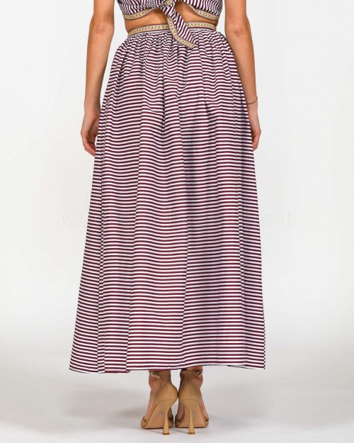 Madame Shoushou Bordeaux Striped Skirt  ARICIE