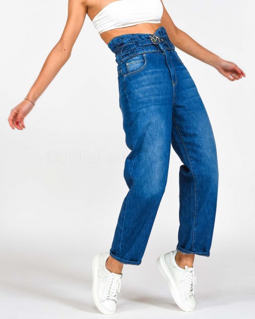 Pinko Jeans con Vita Alta Intrecciata