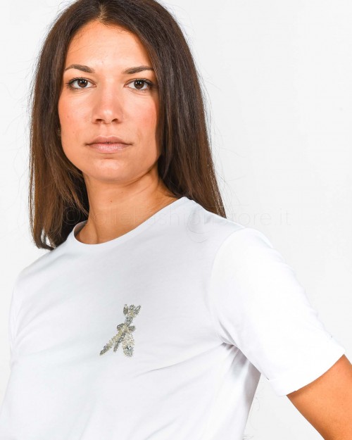 Patrizia Pepe T-Shirt Logo Bianco ottico  8M1450 J043 W103