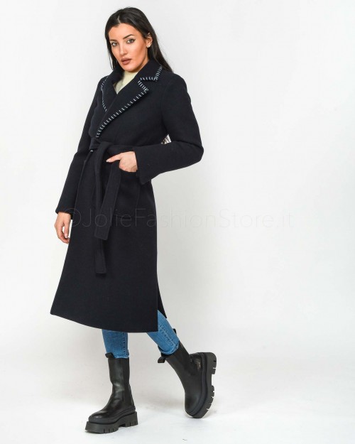 Front Street 8 Cappotto Lungo Blu