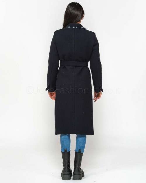 Front Street 8 Cappotto Lungo Blu  FW142 008