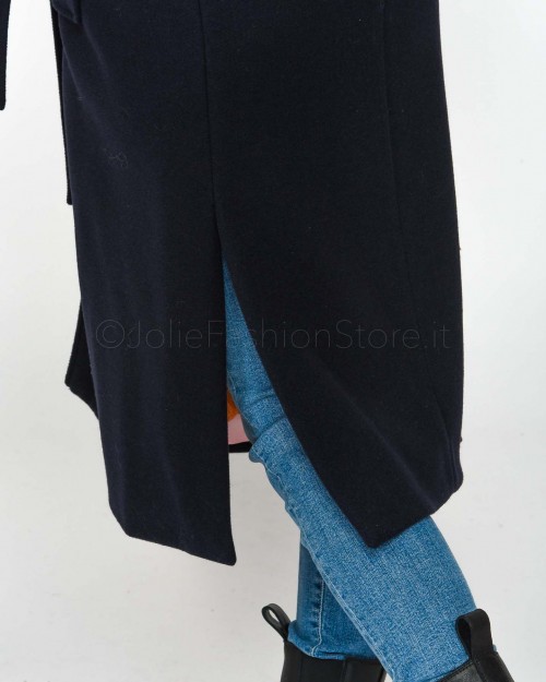 Front Street 8 Cappotto Lungo Blu  FW142 008