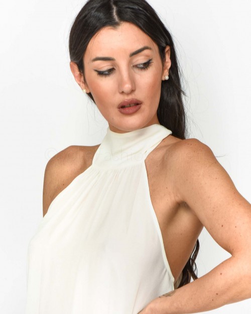 Pinko TORCELLO TOP GEORGETTE BIANCO OFF-WHITE  100135 Y5NB Z09