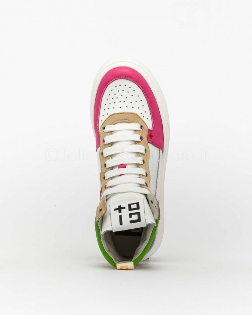 Gio + Sneakers Alta Bianca e Multicolore  ADA 34