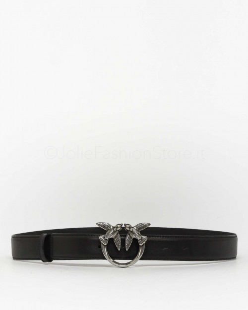 Pinko Belt Love Berry Simply H3 Black Old Silver