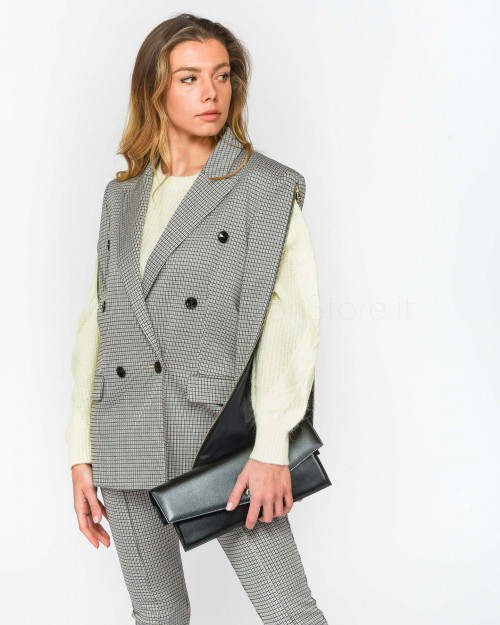 Patrizia Pepe Giacca Doppio Petto con Zip Beige/Black  8S0448 A204 F2BV