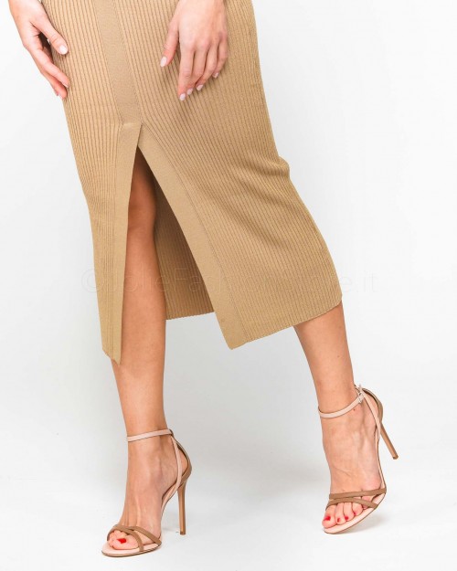 Patrizia Pepe Gonna in Maglia Dreamy Beige  8G0302 K9J5 B752
