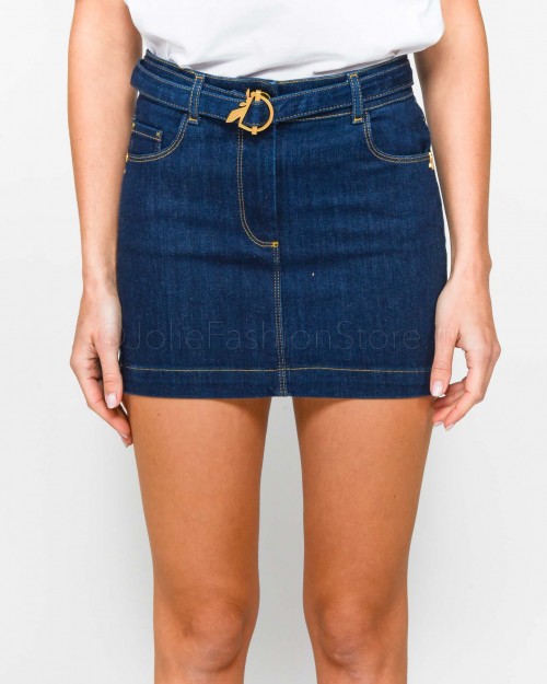 Patrizia Pepe Gonna Mini in Denim Rinse Blue Denim  8G0321 D034 C170