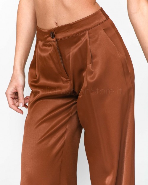 Patrizia Pepe Pantaloni Satin Dark Chocolate  8P0376 A2HU B754