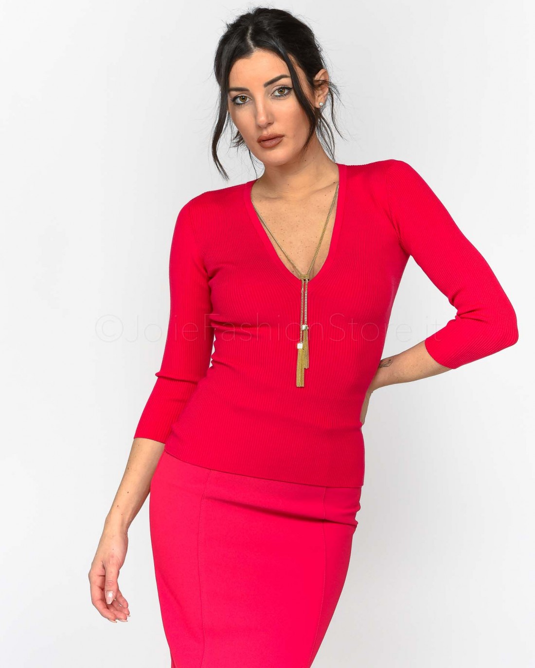 Elisabetta Franchi Maglia Tricot Fucsia  MK38S31E2 560