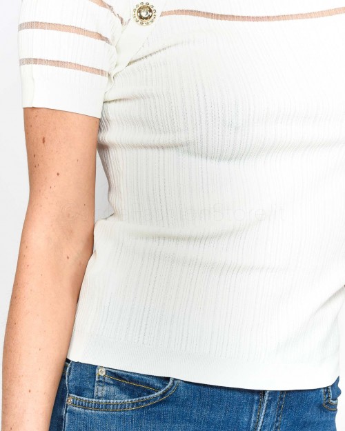 Pinko Maglia in Viscosa Bianca  100412 A0LB Z07