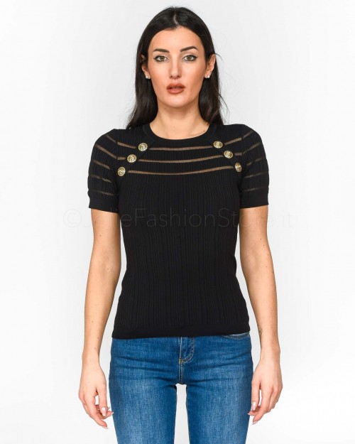 Pinko SEABORGIO MAGLIA COSTA VISCOSA NERO LIMOUSINE  100412 A0LB Z99