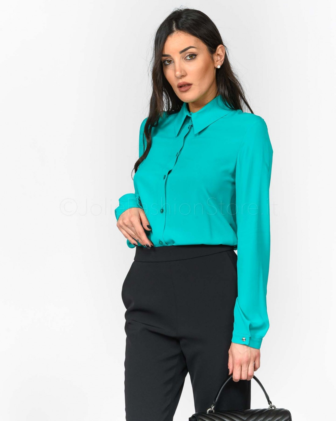 Patrizia Pepe Camicia in Viscosa Illusion Green  8C0599 A8I1 G546