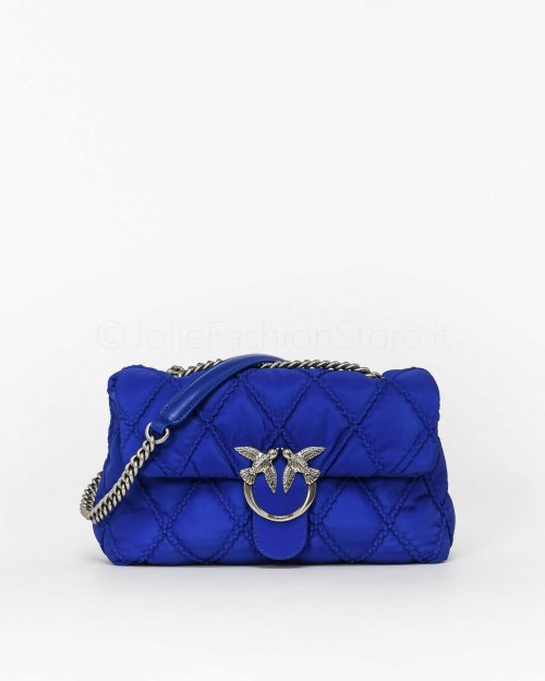 Pinko LOVE CLASSIC PUFF CL RECYCLED  BLUETTE CLEMATIDE-OLD SILVER
