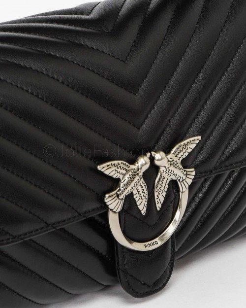 Pinko Love Lady Puff Classic Nero Old Silver  100043 A0GK Z99O