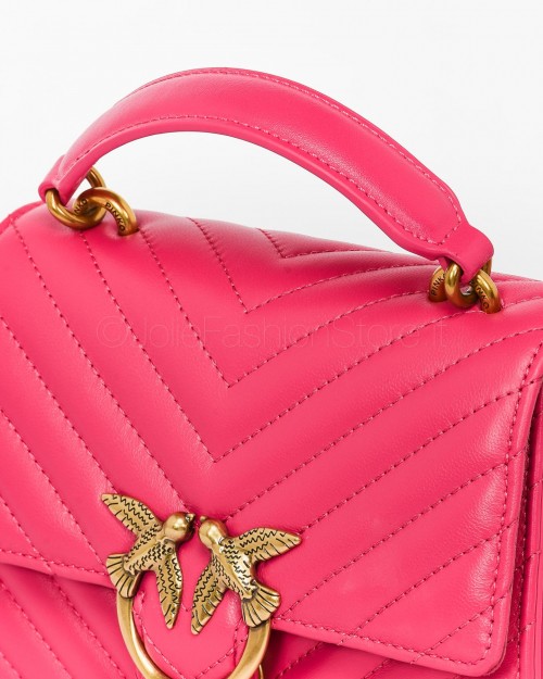 Pinko LOVE ONE TOP HANDLE MINI LIGHT BARBABIETOLA CH-ANTIQUE GOLD  100071 A0GK N17Q