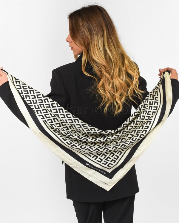 Elisabetta Franchi Foulard Burro/Nero  FO02L31E2 E84