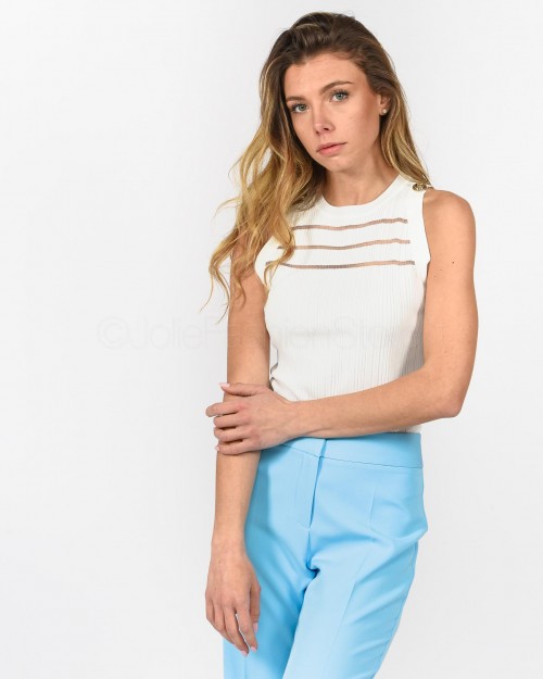 Pinko DOLOMITE TOP COSTA VISCOSA IRR BIANCO SETA