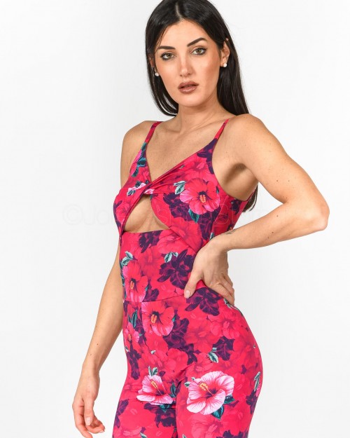 Pinko Tuta Aderente Stampa Fuxia Rosa Imbiscus  100397 A0J6 YN3