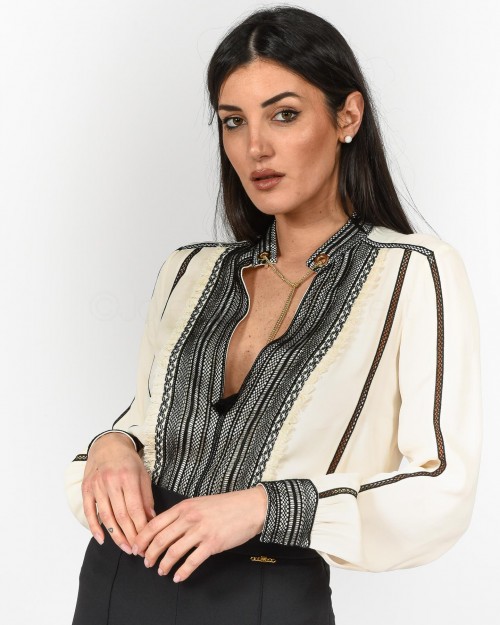 Elisabetta Franchi Camicia Burro Nero