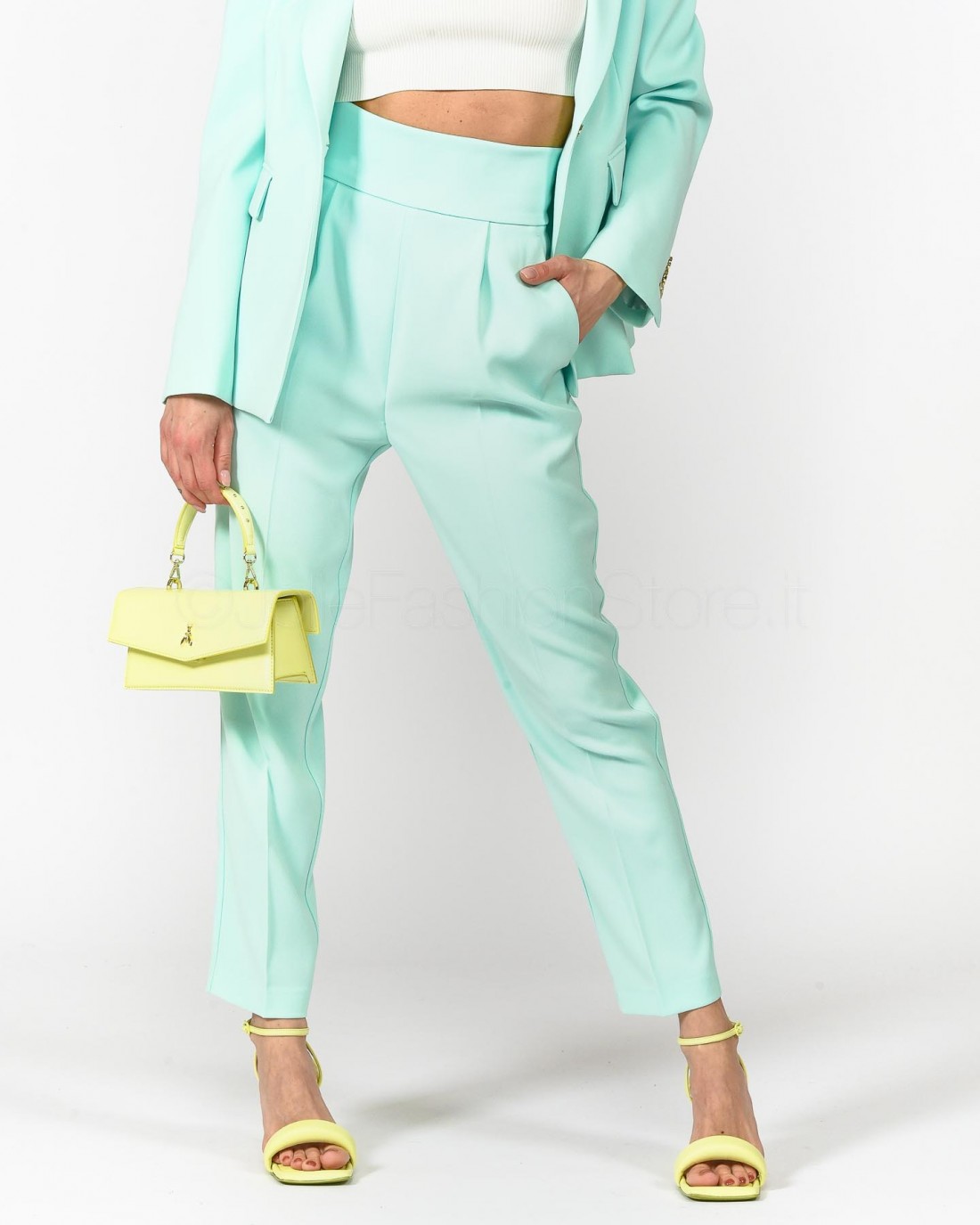 Pinko Pantalone a Vita Alta Vetro Azzurro  100052 7624 E18