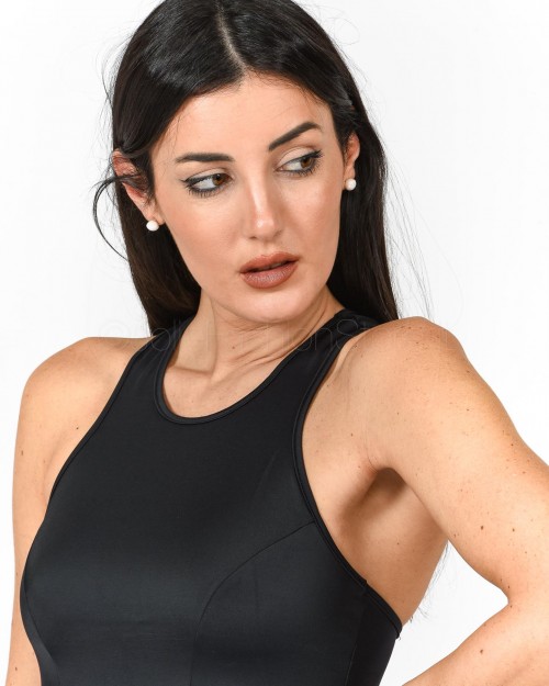 Dou Uod Top in Lycra Nero  SERPENTE NERO