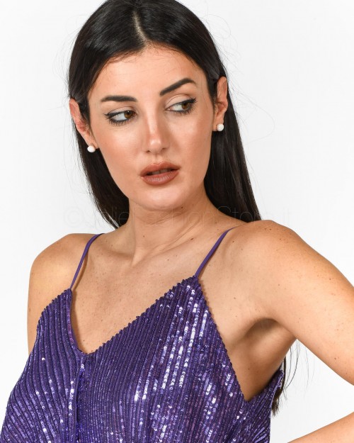 Pinko Top in Paillettes All Over Viola  100930 A0MG YB1