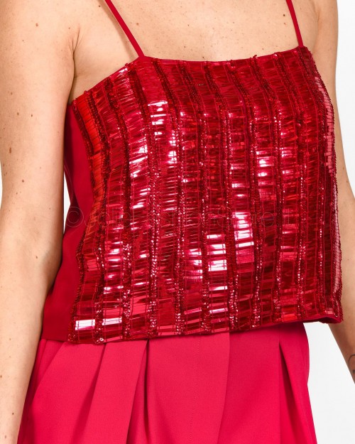 Pinko Top Full Paillettes Fucsia  100435 A0HQ P87