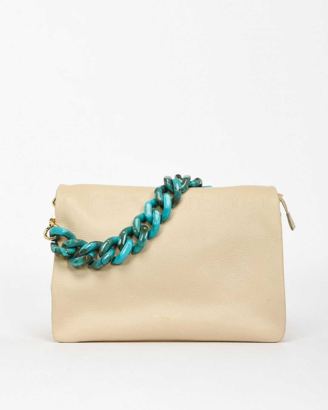 My Best Bags Borsa Trio Latte con Catena Azzurra  MYB 3031 LATTE