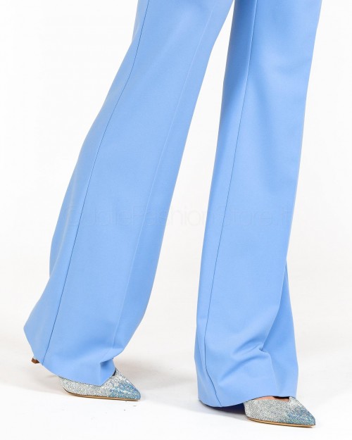 Patrizia Pepe Pantaloni Flare in Crepe Ceramic Blue  2P1486 A049 C949