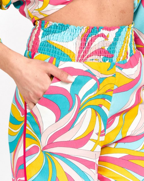 Pinko Pantalone Multicolors Verde Giallo Rosa  100105 A0H4 SH7