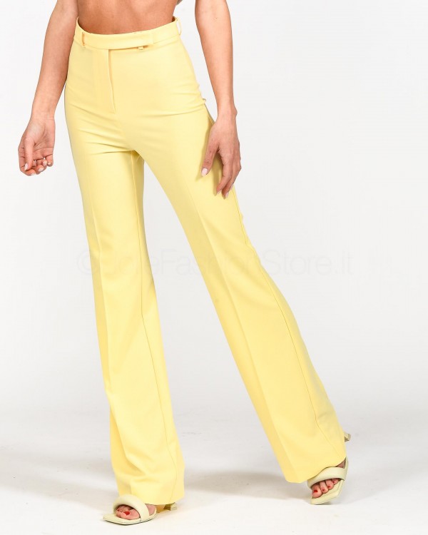 Patrizia Pepe Pantaloni Flare in Crepe Clarity Yellow  2P1486 A049 Y433