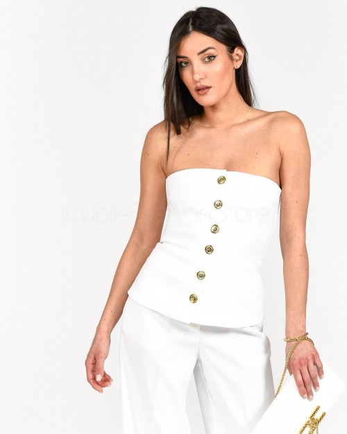 Pinko TUCUMAN TOP CREPE STRETCH BIANCO NEMBO  100112 7624 Z15