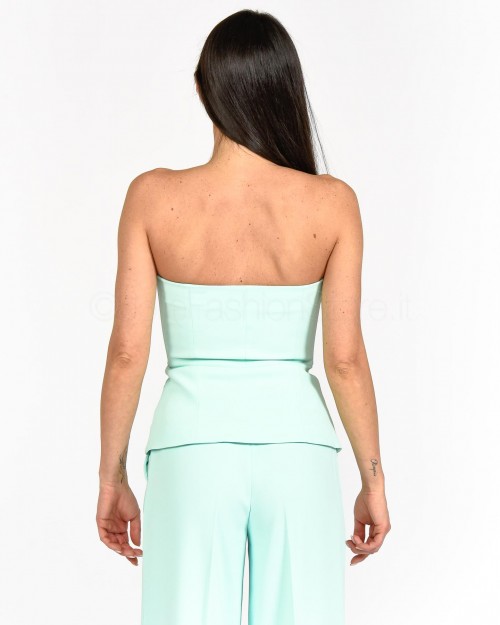 Pinko Top Senza Maniche con Bottoni Vetro Azzurro  100112 7624 E18