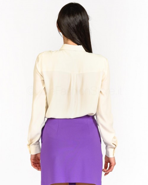 Pinko Camicia Misto Seta Bianco Fumo  100124 8889 N96